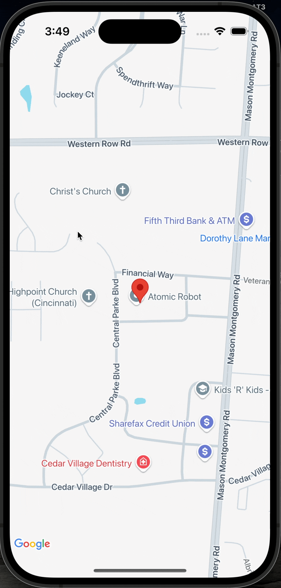 GMap Composable on iPhone simulator