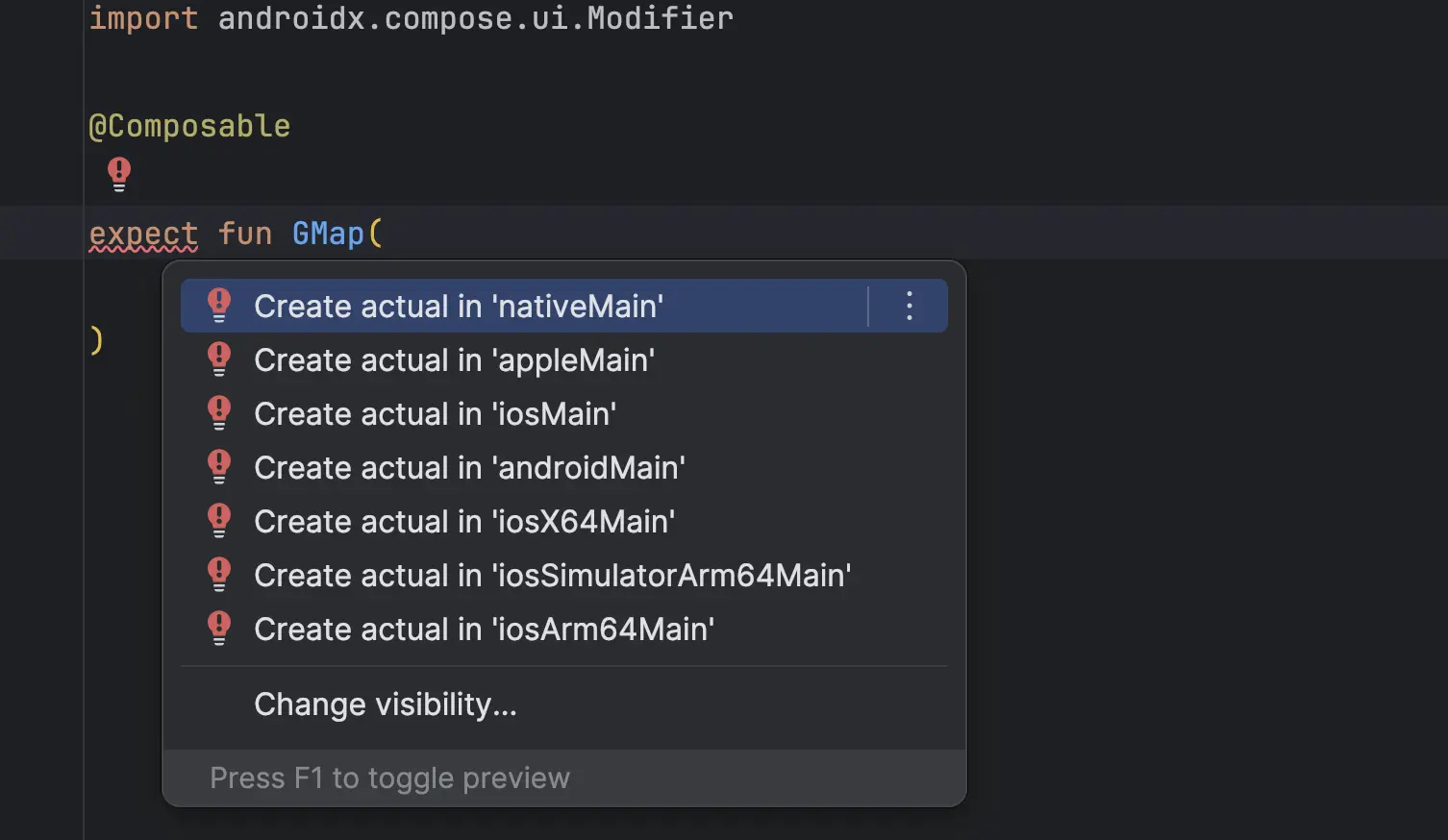 Add actual declarations