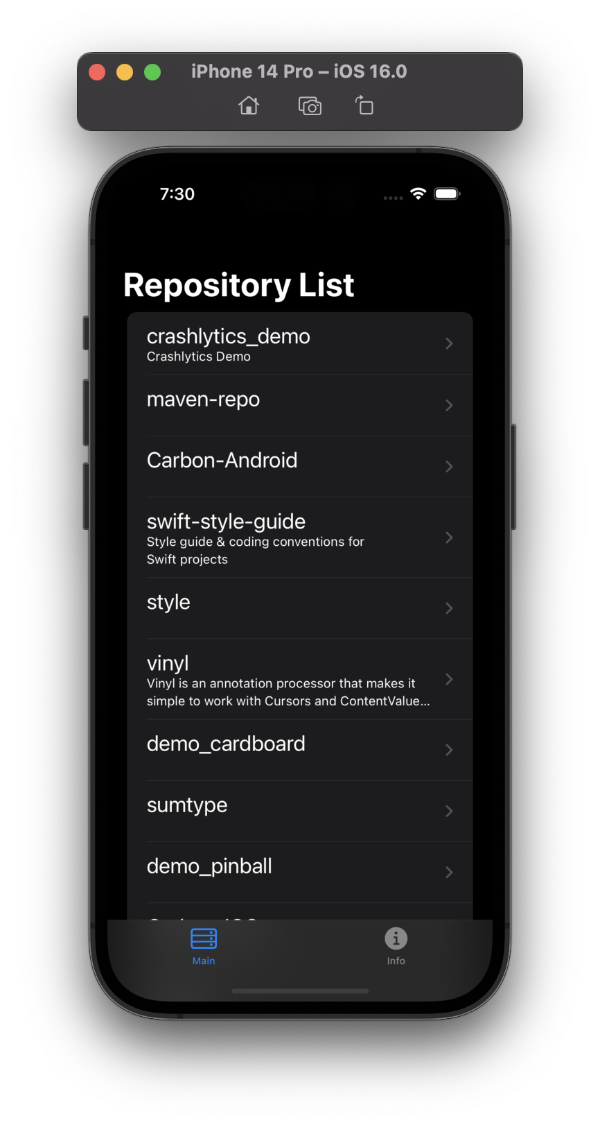 Dark Mode Simulator Screenshot